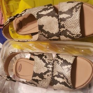 Catch 22 Snake Print Espadrille Platform Sandal